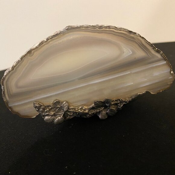 Other - Handmade Geode Slice Tea-lite Candle Shade in Grey